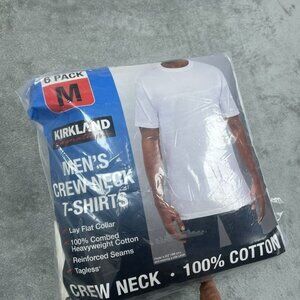 Kirkland Signature Mens Crew Neck T-Shirts 6 Pack Medium 100% Cotton 6943